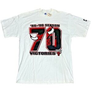 NWT Chicago Bulls '95-'96 Starter "70 Victories" Deadstock Shirt Large Jordan